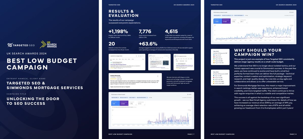 UK search awards best low budget campaign