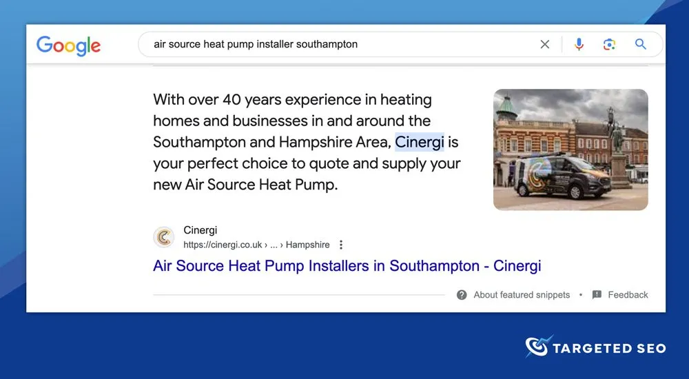 local SEO for air source heat pump company