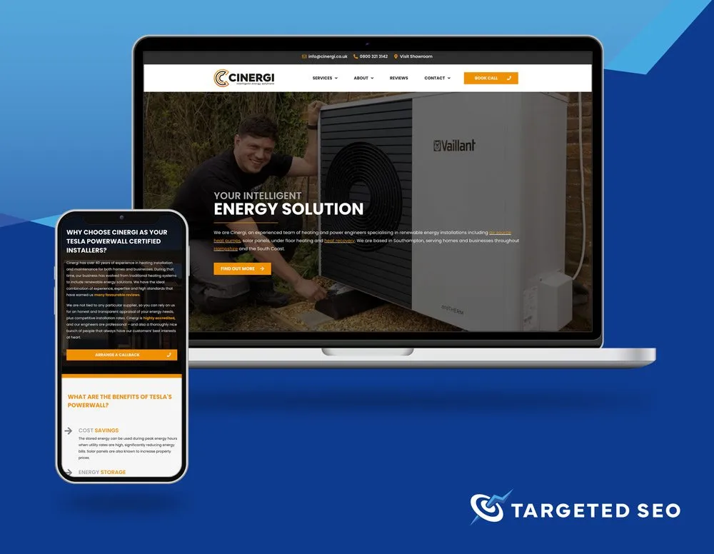 renewable energy company website design work