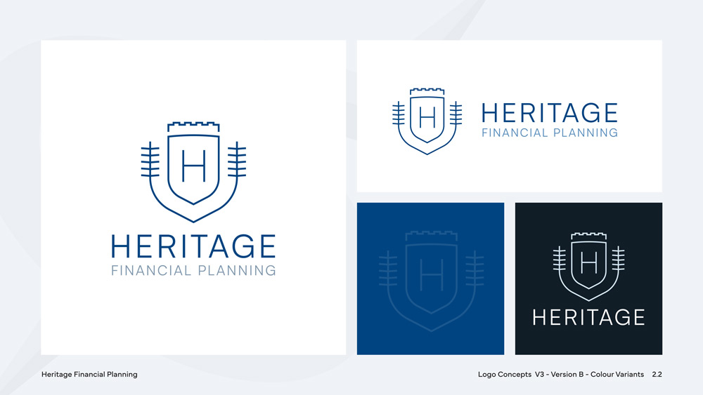 heritage financial planning branding and logo concepts