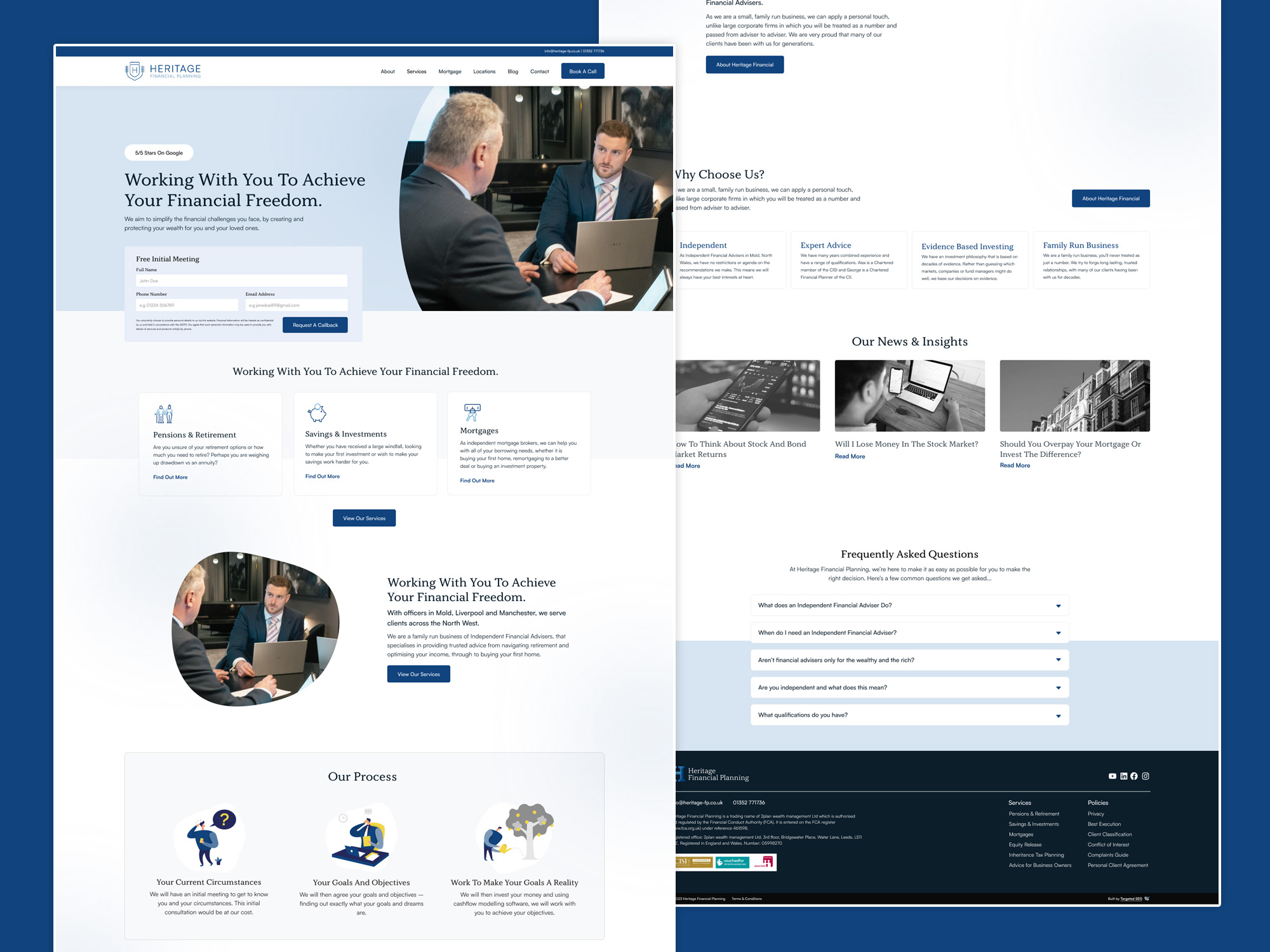 seo and web design for heritage financial planning