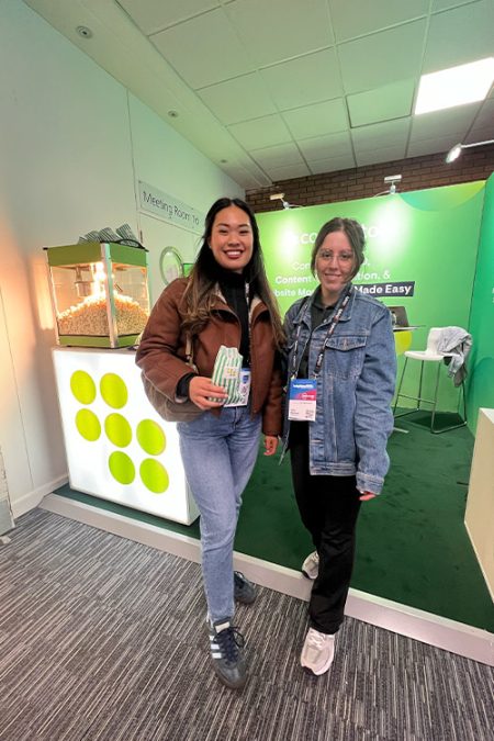 SEO team at an exhibition stand at BrightonSEO