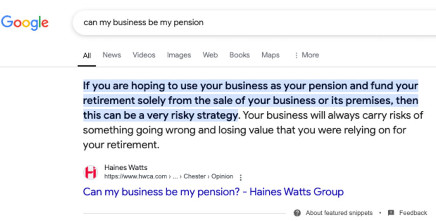 winning featured snippets for accounting firm