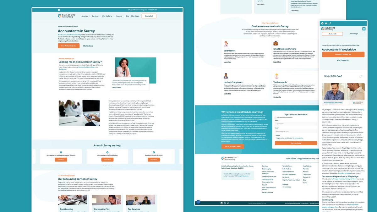 local seo landing pages for accountant