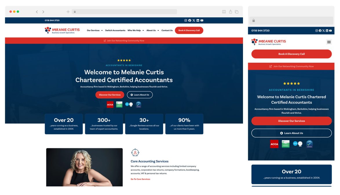 example of a website designed and developed for professional accounting firm