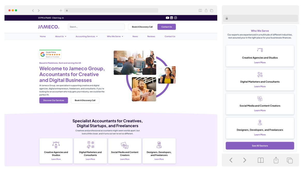 website design and development for niche accounting firm