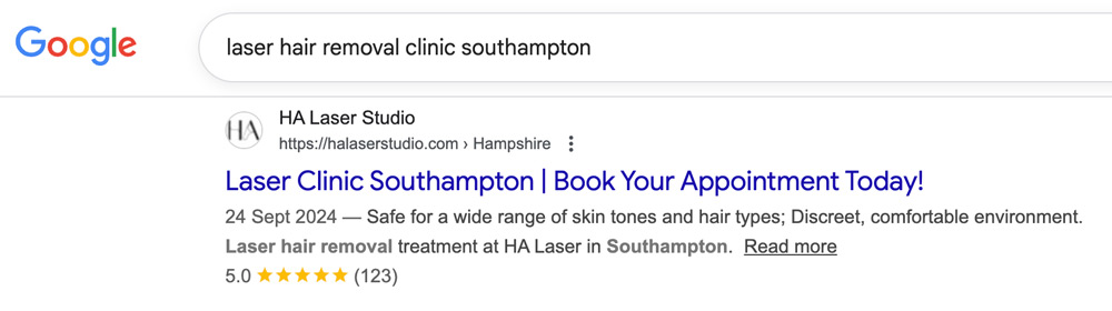 local seo for laser hair removal clinic