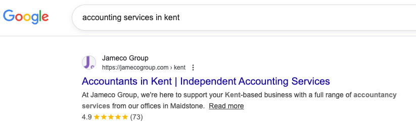 local seo result for accounting firm