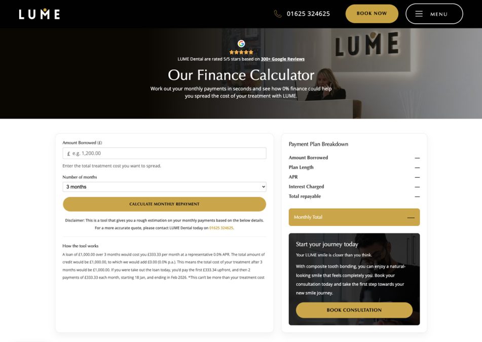 dental finance calculator
