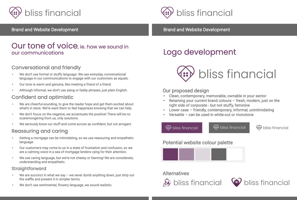 branding and tone of voice for mortgage broker