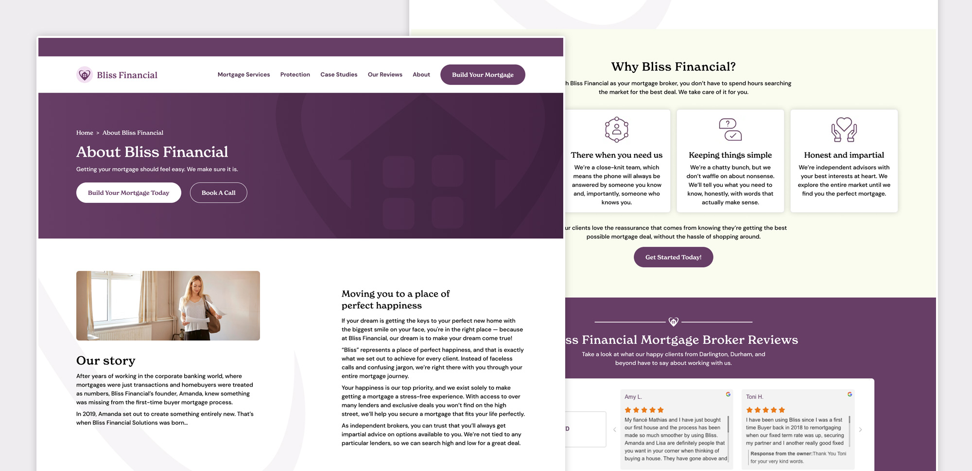 website design and development for mortgage advisor