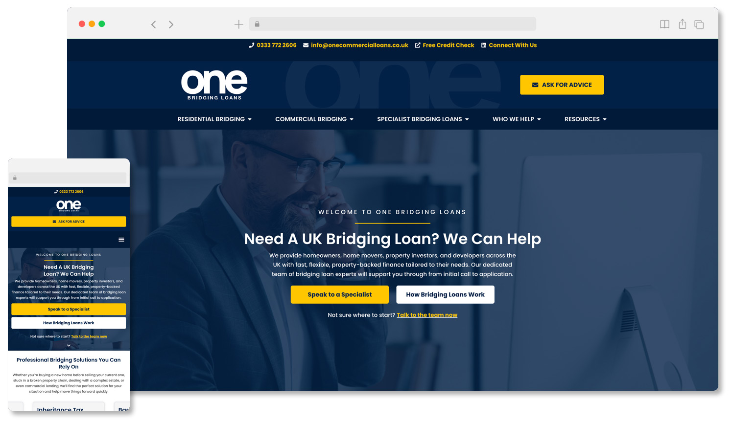 seo and website for bridging loan company