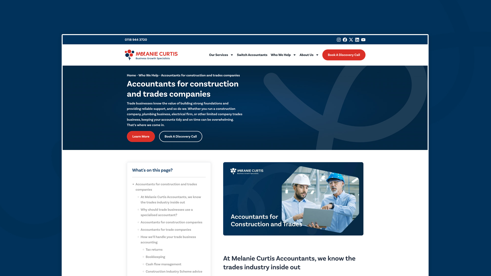 website service page seo for chartered accounting firm