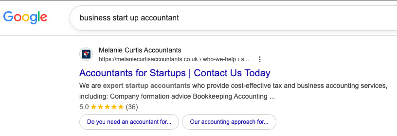 seo for keywords ranking highly for accounting firm